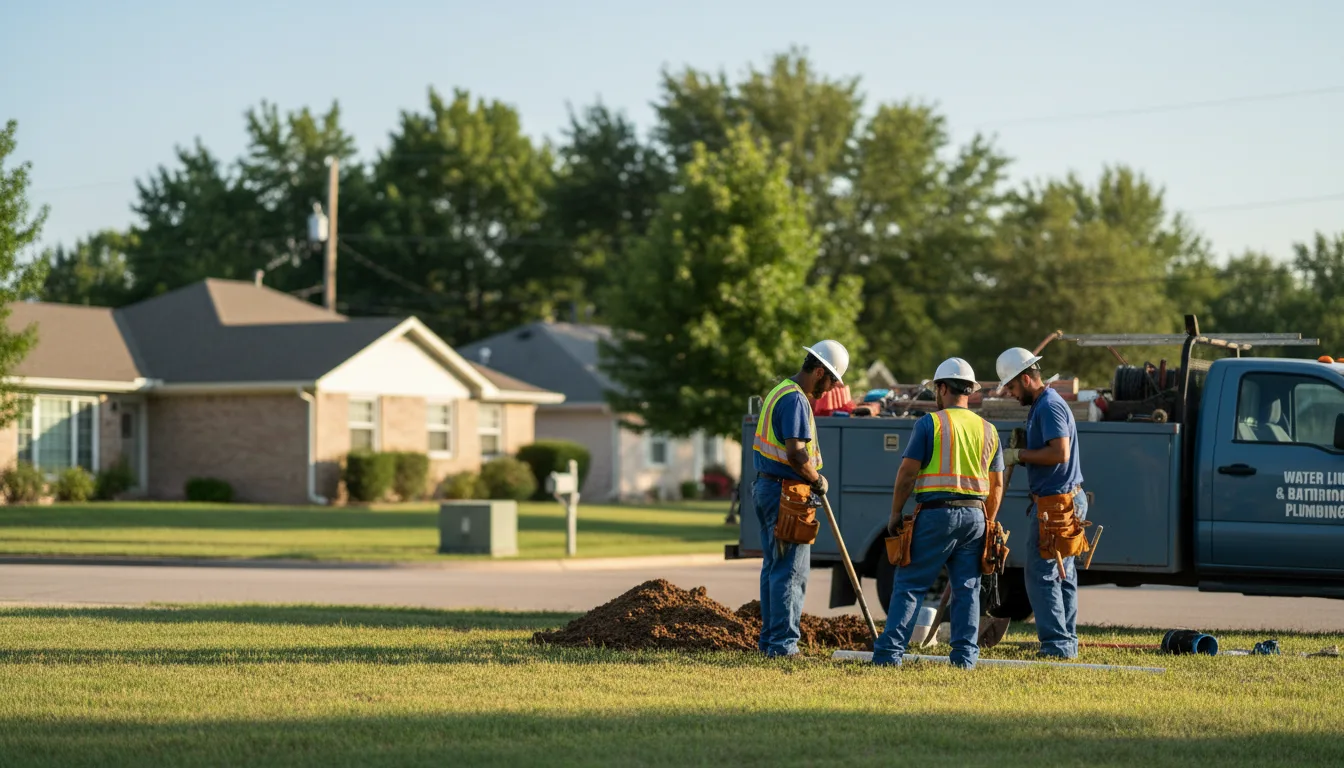 Residential water line and bathroom plumbing service in Andover, IA